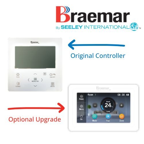 Braemar Dominator standard wall controller and optional touchscreen zone controller