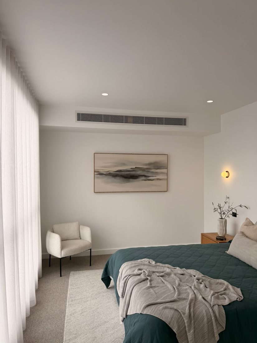ducted reverse cycle system bedroom linear grille