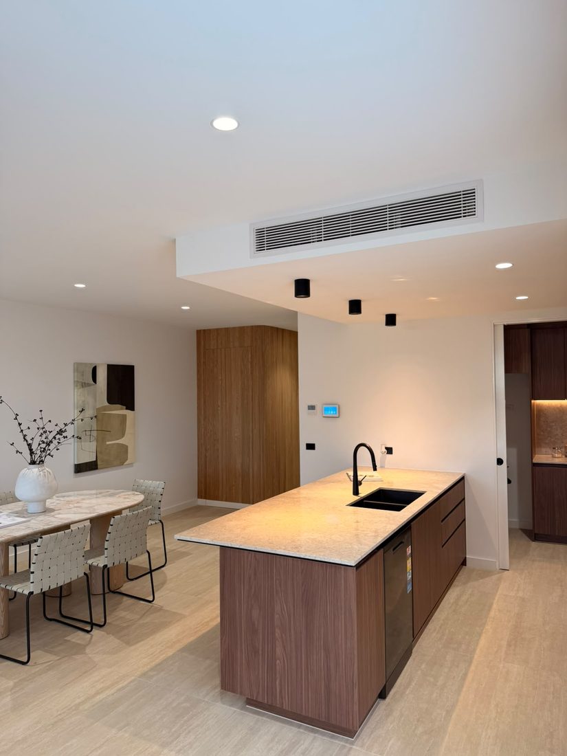 ducted reverse cycle system kitchen linear grille