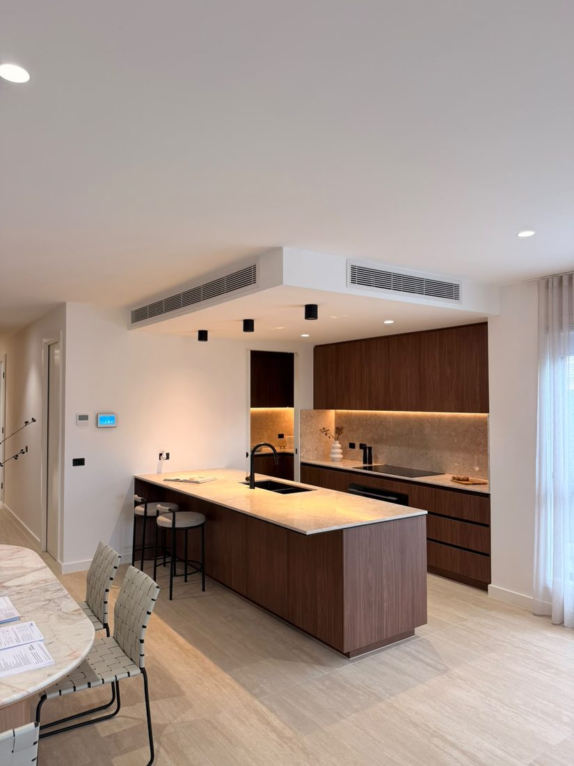 ducted reverse cycle system kitchen twin grilles