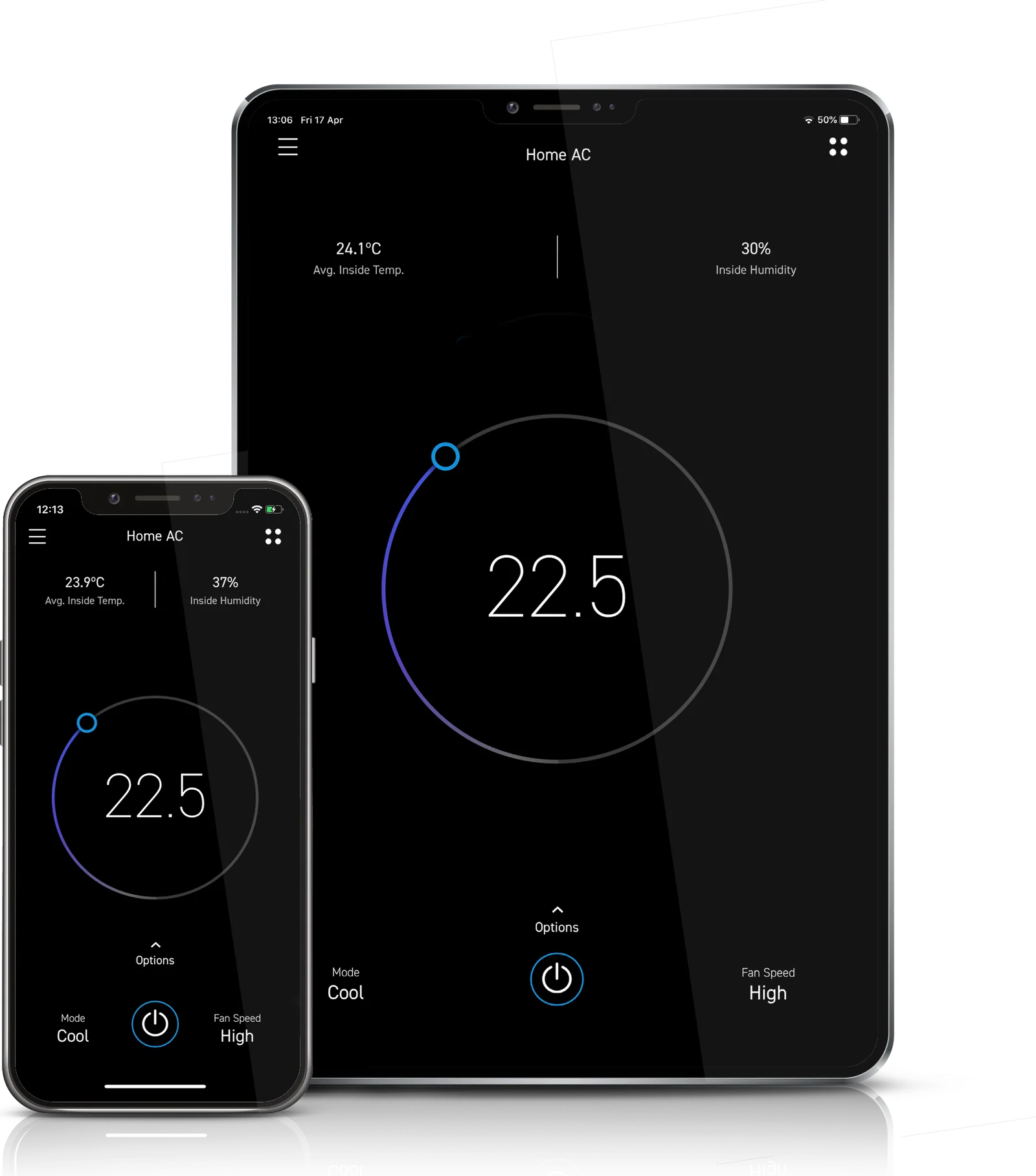 ActronAir NEO Connect app shown on a phone and a tablet