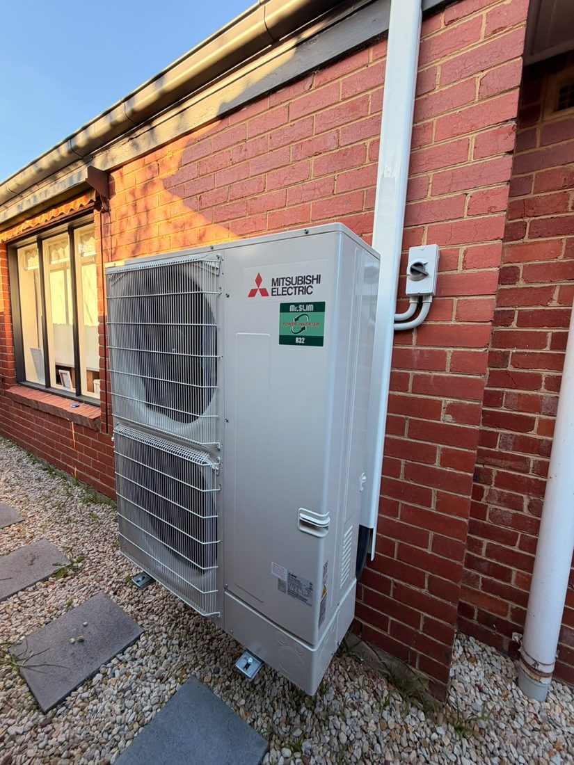 Mitsubishi Electric reverse cycle air conditioner installation in the Macedon Ranges